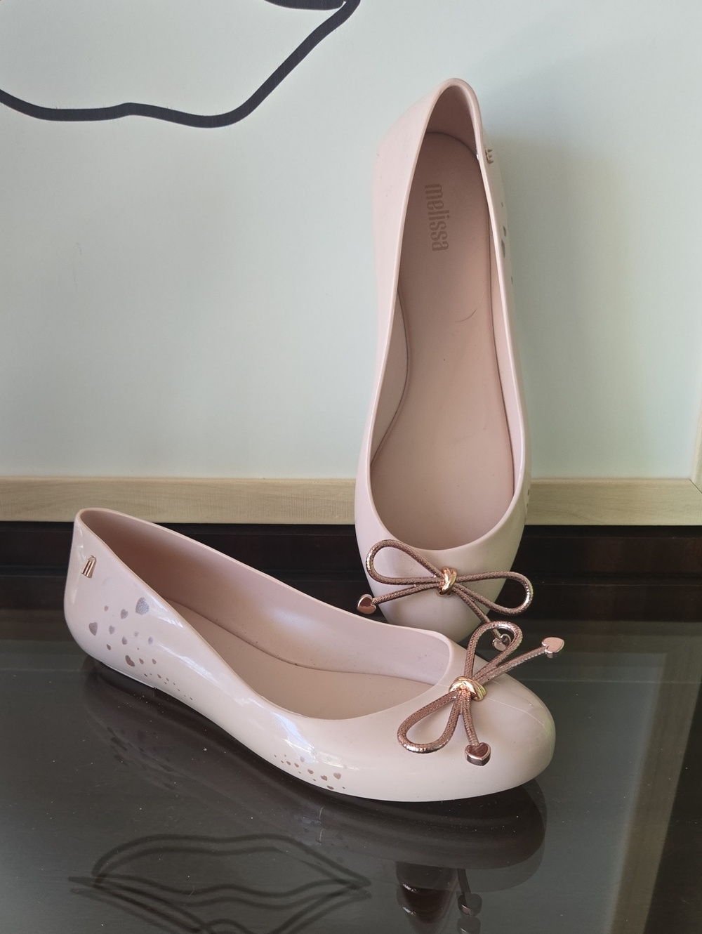 Melissa Women’s Blush Pink Bow Ballet Flats